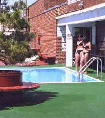 Image: Two residents test pool